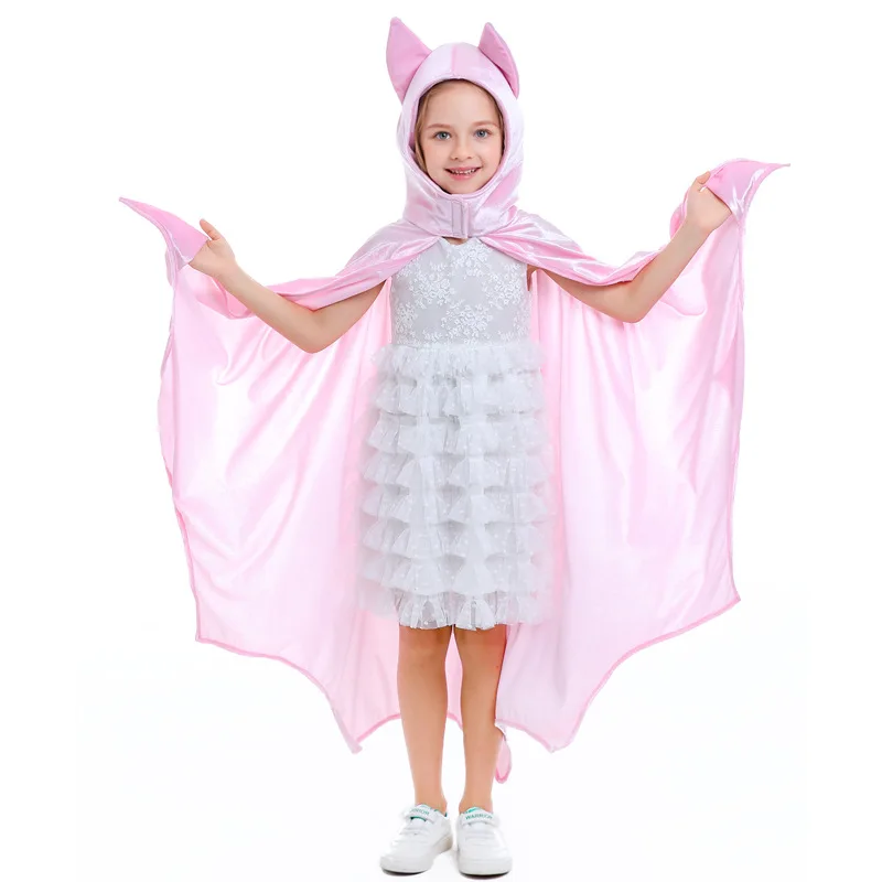 

Children's Halloween Costume Cosplay cloth Witch vampire Girls Dress Christmas Princess for girl Pink cloak