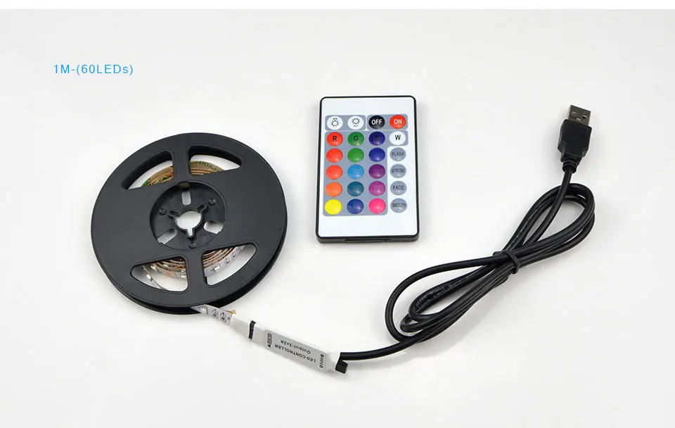 5 м USB Светодиодная лента светильник 5 в USB кабель питания DIY RGB светодиодный ТВ ПОДСВЕТКА лента Диодная лента PC спальня кухонный Декор светодиодный светильник для дома