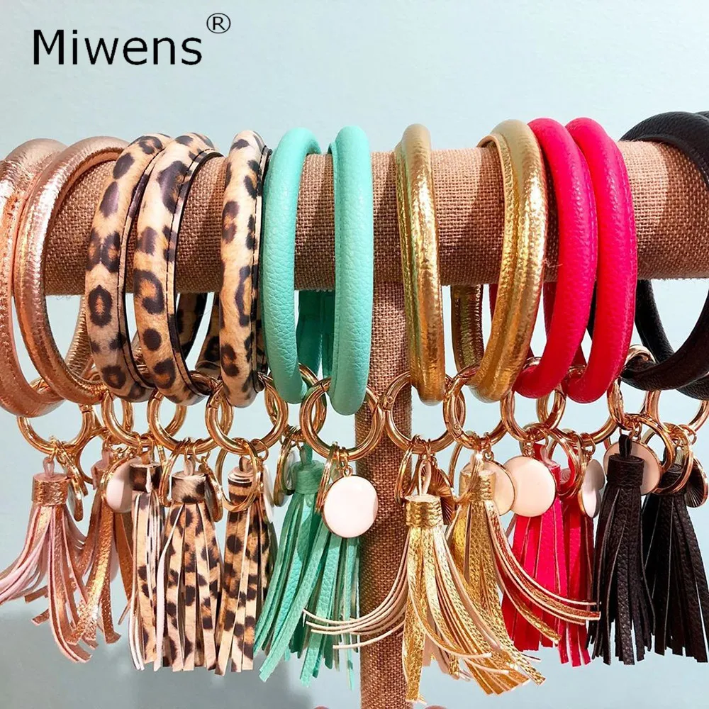 Miwens специальный дизайн кожаный O браслет цепочка для ключей женщин роскошный