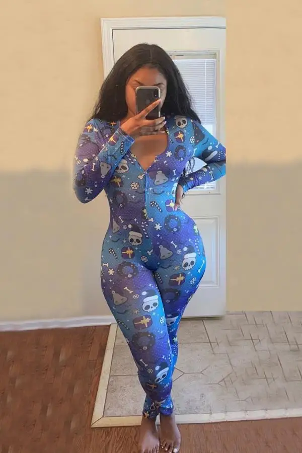 Christmas Sexy for Adults Women Pajamas Jumpsuit Romper Long Sleeve Sleepwear Nightwear Pyjamas |