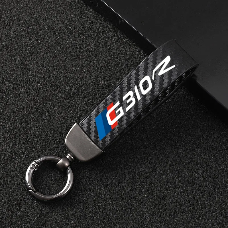 

New fashion motorcycle carbon fiber leather rope Keychain key ring For BMW G 310R G310R Motorcycle Accessories