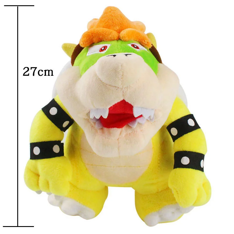 

27CM Bowser.Koopa Soft Plush Doll Funny] Catoon Film Anime Bowser Devil Fire Dragon Kuba Soft Stuffed Model Baby Kids Big Size