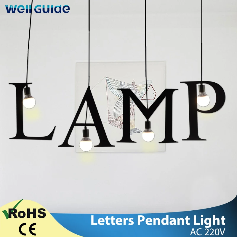 Подвесной светильник сделай сам с буквами Blcak креативные буквы от A до Z Подвесная