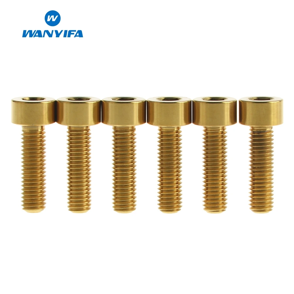 Золотой Болты для велосипеда с шестигранной головкой waniifa Ti из титана M5 x18mm 5 шт./лот - Цвет: Золотой