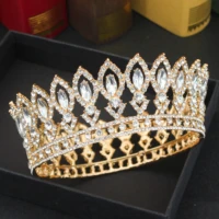 crystal queen bridal tiara crown wedding pageant baroque tiaras and crowns for bride headpiece women hair jewelry accessories