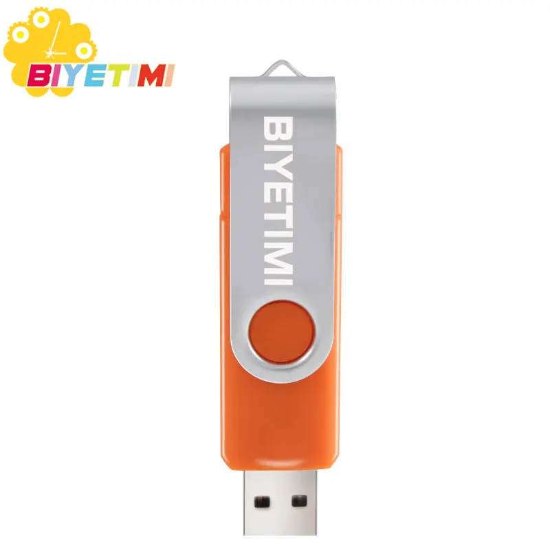 USB флеш-накопитель Biyetimi, 128 ГБ, 64 ГБ, OTG, для телефона на Android, флеш-накопитель, 32 ГБ, 8 ГБ, флешка, 16 ГБ, 4 Гб, otg, usb 2,0, USB флешка - Цвет: Orange