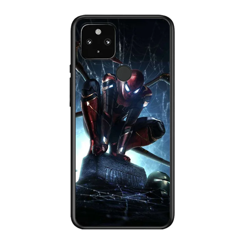 

Marvel Avengers Super Hero Spider Man For Google Pixel 5 4A 5G 4 XL Soft Shell TPU Silicone Black Cover Phone Case