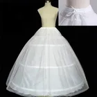 Бесплатная доставка, недорогая белая Нижняя юбка с тремя обручами, кринолиновое нижнее платье для бального платья, свадебное платье, в наличии
