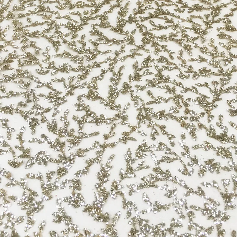 Ширина 130 см горячее тиснение Марля Блестящий цветочный узор сетчатая ткань для