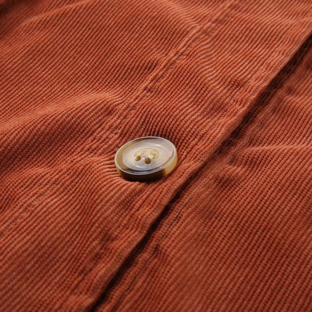 Женские вельветовые пальто с длинным рукавом Chamsgend зимние модные куртки меховым