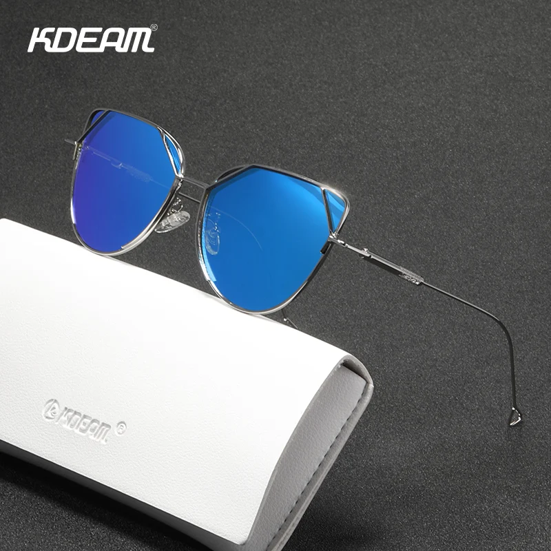 Женские винтажные солнцезащитные очки KDEAM поляризационные с фильтром 3 кошачий