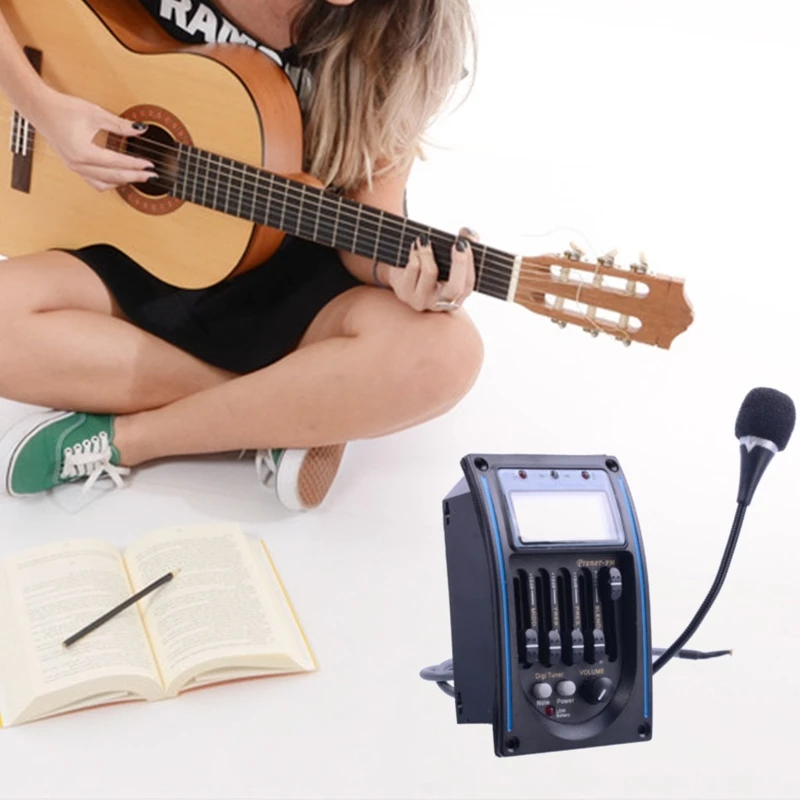 Acoustic Guitar Preamp LC-5 5-Band EQ Equalizer Pickup Tuner LCD with Micro Phone | Спорт и развлечения