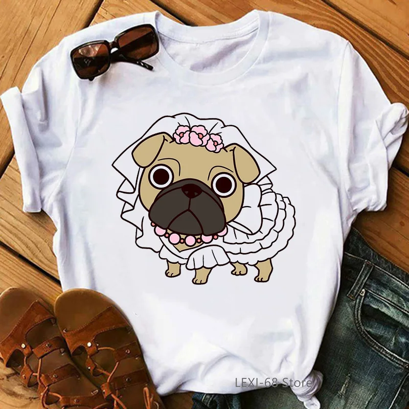 Женская футболка с принтом мороженого и надписью I Will Abey Pug Love