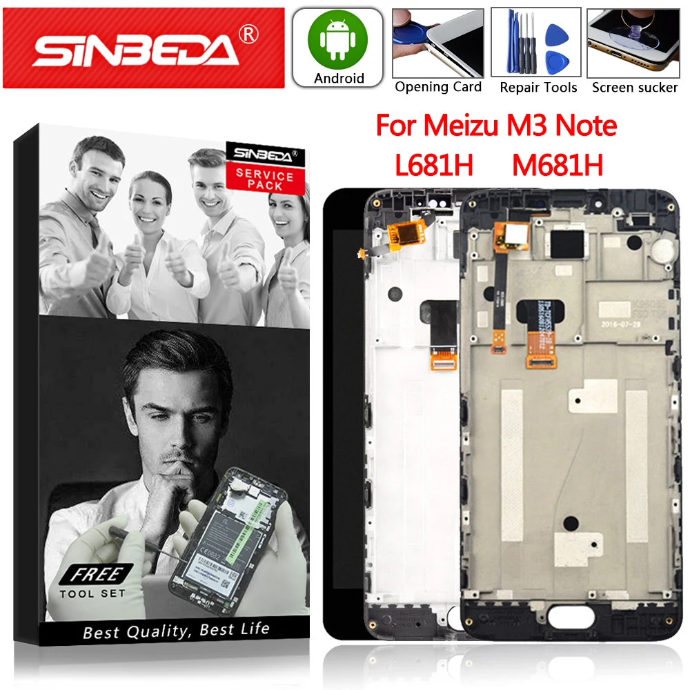 Оригинальный ЖК дисплей для Meizu M3 Note L681H M681H сенсорный экран с рамкой дигитайзер 3