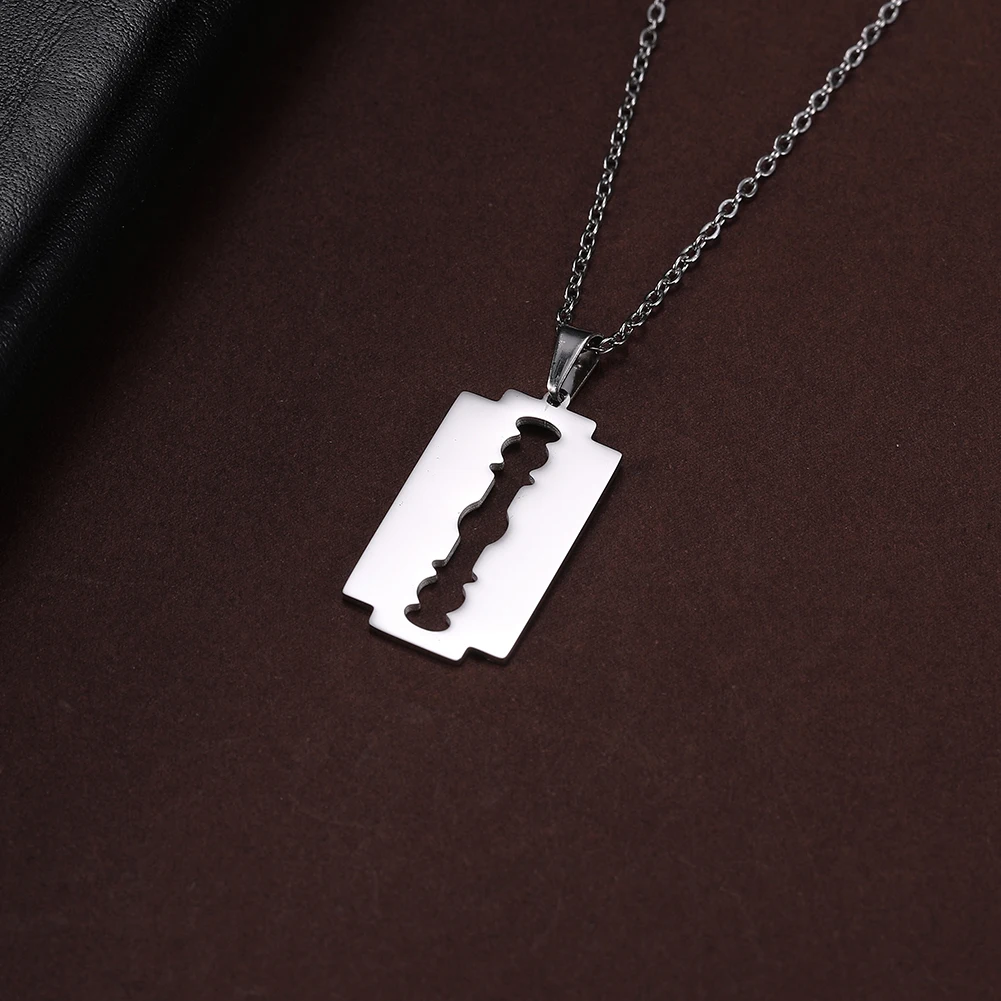 Ожерелье-чокер из нержавеющей стали с лезвиями для бритвы | Украшения и