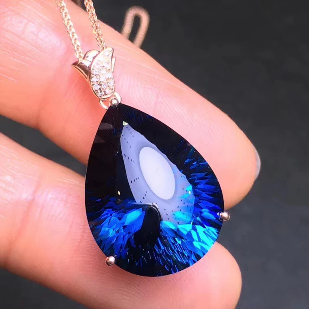 Натуральный Лондонский Голубой Larimar 18k золото матч натуральный Южно-Африканский