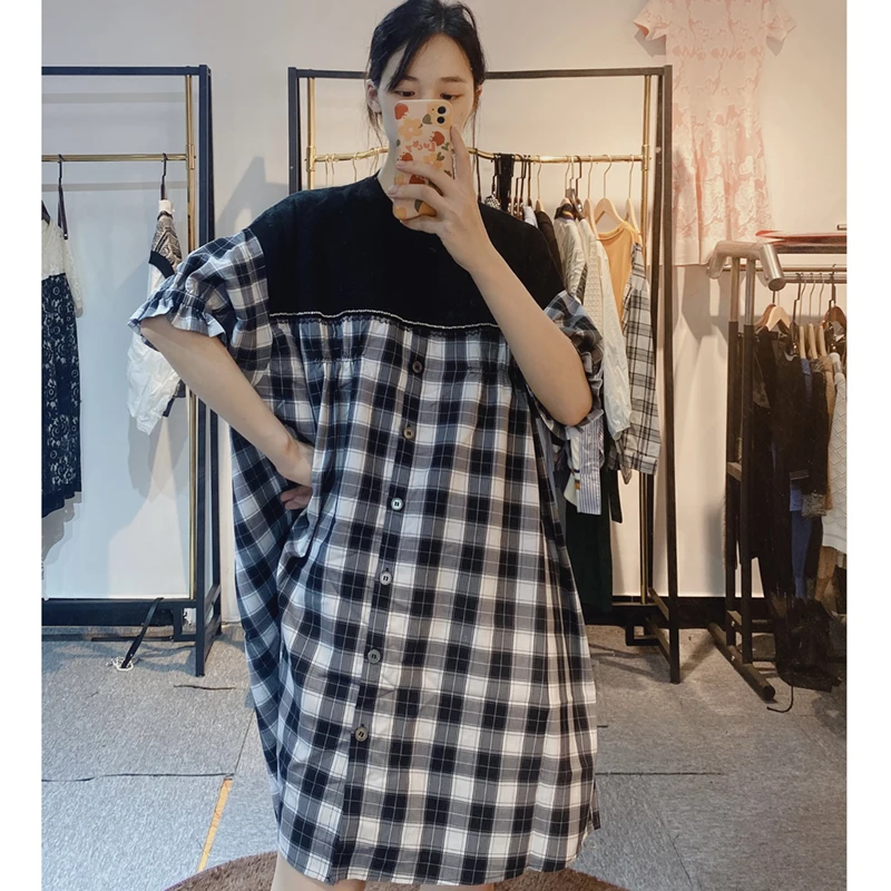 

Women Cotton Linen Short-sleeved Clothing Dress Loose Plus Size Casual Fashion Streetwear Bohemian Style Beach Travel Clothes