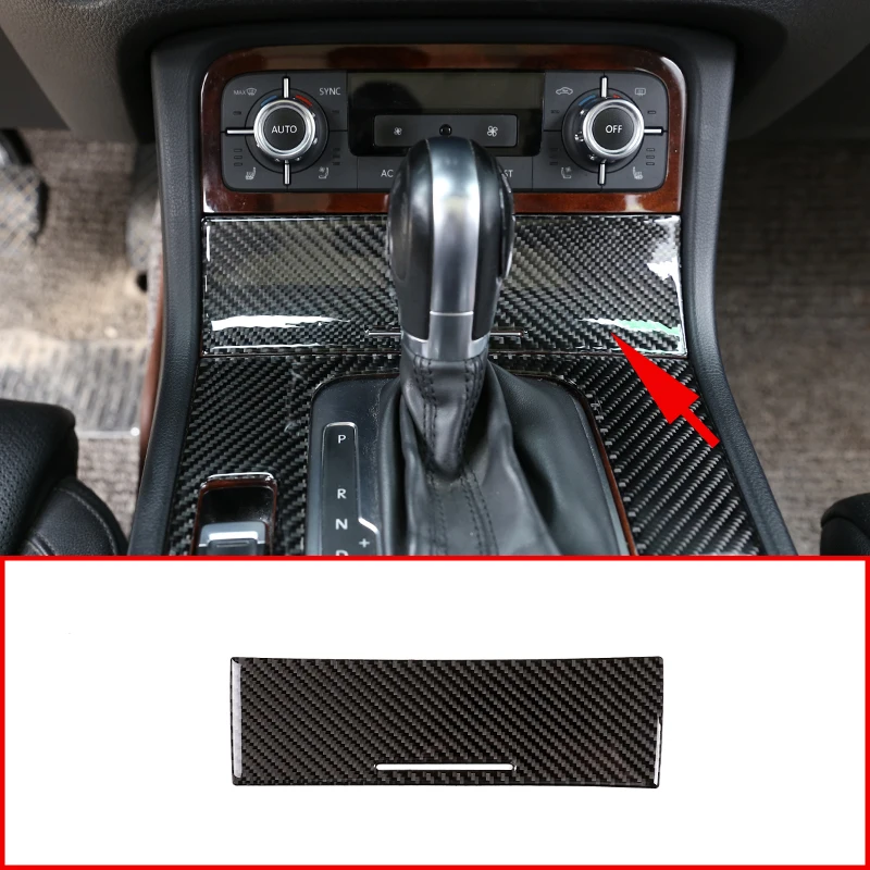 

For Volkswagen Touareg 2011-2018 Rea Carbon Fiber 3D Sticker Center Control Panel Ashtray Box Cover Trim Interior Accessories