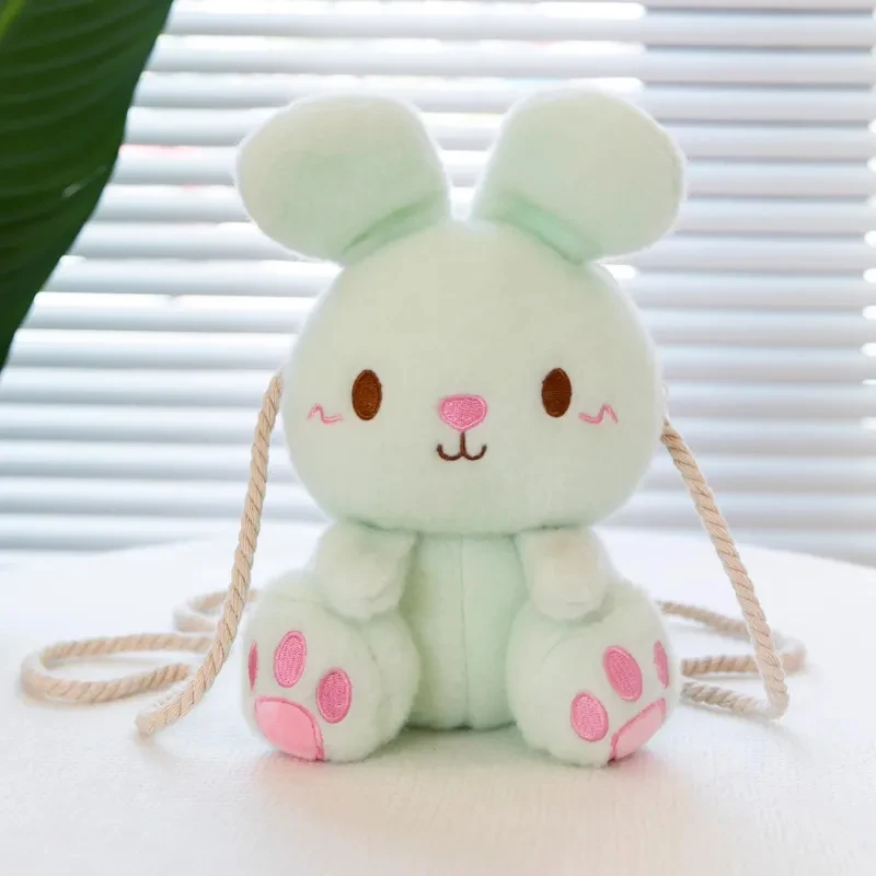 

25CM Kawaii Bunny Bag Plush Toys Cute Plush Shoulder Bag Plush Soft Cotton Stuffed Student Girls Crossbody Wallet Stuffed Toys
