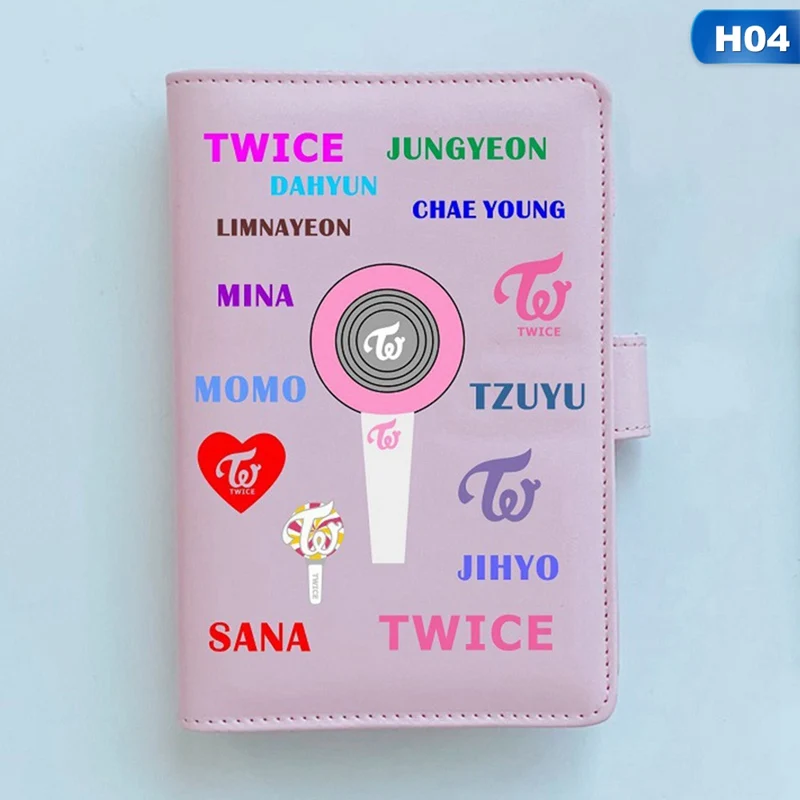 BLACKPINK SEVENTEEN GOT7 TWICE EXO блокнот PU блокнот вокруг того же абзаца канцелярские принадлежности - Цвет: 04