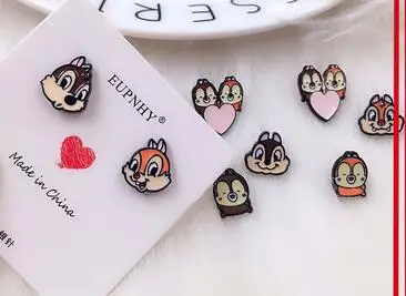 Новинка 12 пар Классические милые серьги с изображением белки из мультфильма для