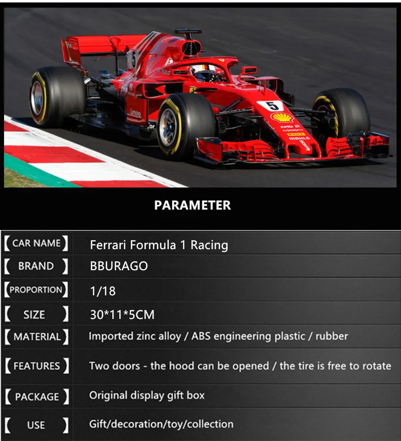 Бураго 1:18 красный BULL-RB13 сплав F1 модель автомобиля литье под давлением модель автомобиля моделирование автомобиля украшение коллекция Подарочная игрушка