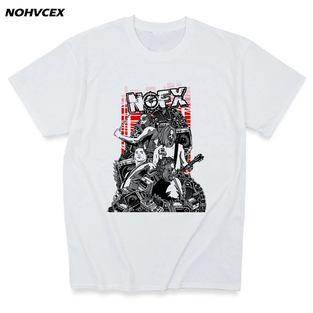 Мужская хлопковая футболка NOFX удобная мягкая эластичная высшего