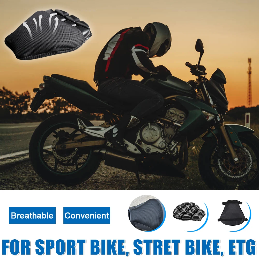 

Universal Motorcycle Air Seat Cushion Cover 3D Inflatable Seat Cushion Bike Antiskid Breathable Shock Absorption Seat Mat L/XL