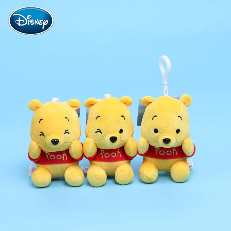 

Disney 11cm Winnie the Pooh Bear Anime Cute Cartoon Plush Dolls Toys Keychain Pendant Kids Birthday Gift