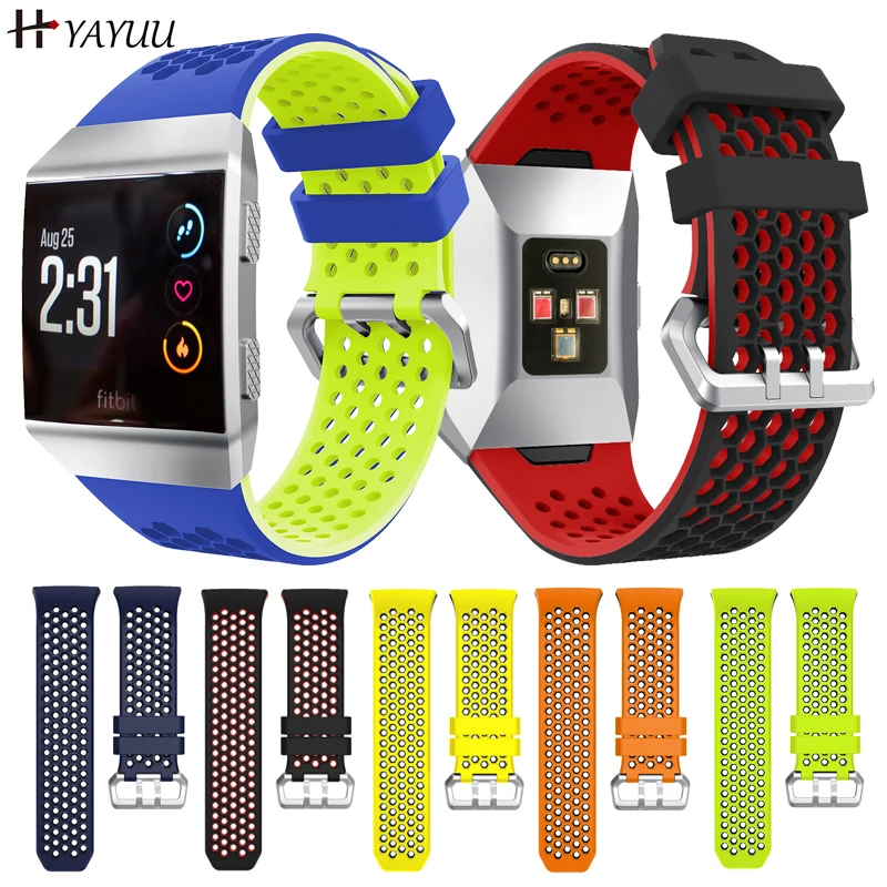 YAYUU силиконовый ремешок на запястье для Fitbit Ionic Смарт часы дышащий сменный