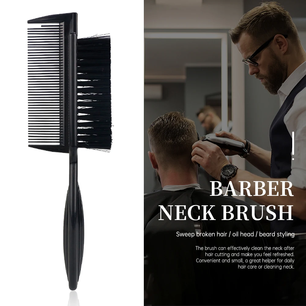 

Professional Double Sided Beard Brush Two Face Barbershop Neck Brush Men's Facial Cleaning Tool Neck Multiple Face Duster Brush