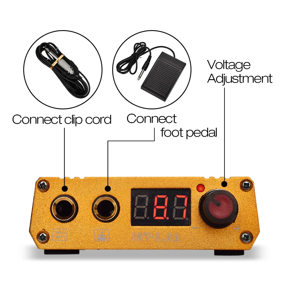 Новинка 2019 мини светодиодный цифровой дисплей источник питания для тату кабель