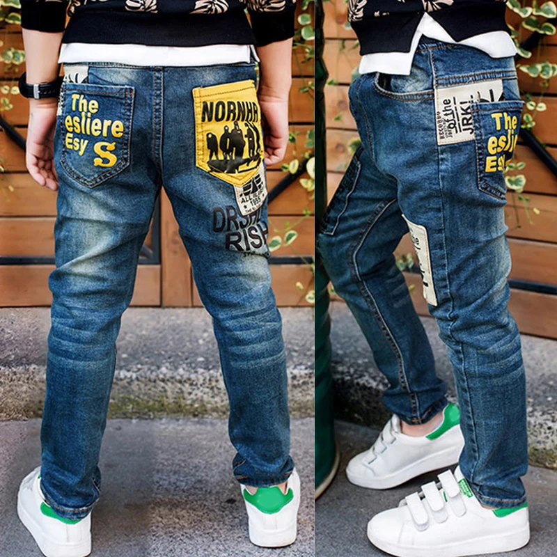 IENENS детские джинсы для мальчиков и девочек из джинсовой ткани малышей брюки