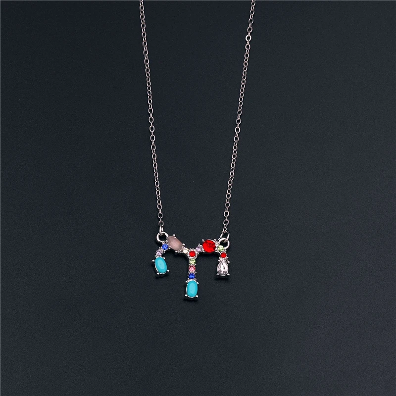 Ожерелье с кулоном в виде созвездия 12 кристаллов женское серебряное покрытие