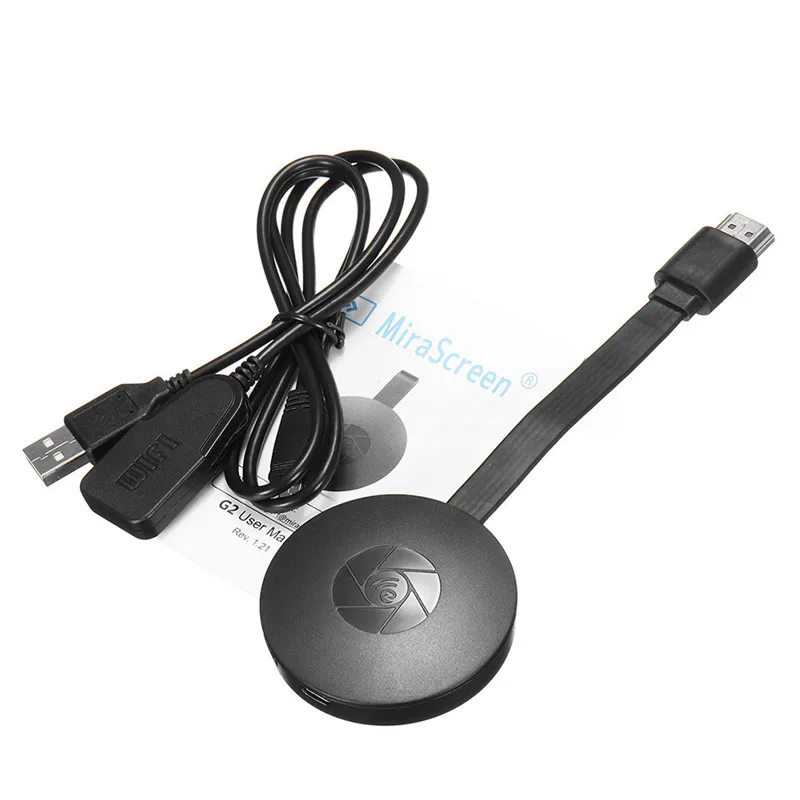 Черный ТВ карты MiraScreen G2 wifi tv ключ приемник Поддержка HDMI 1080P Miracast HD ТВ Дисплей донгл для Android и ios - Цвет: Черный