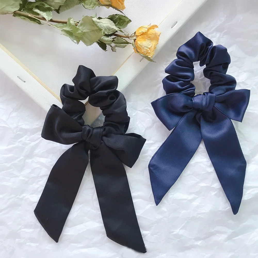 

Flower Print Hair Scarf Bow Scrunchies Ponytail Headband Women Hair Accessories Bowknot Elastic Hair Rope Hairbands
