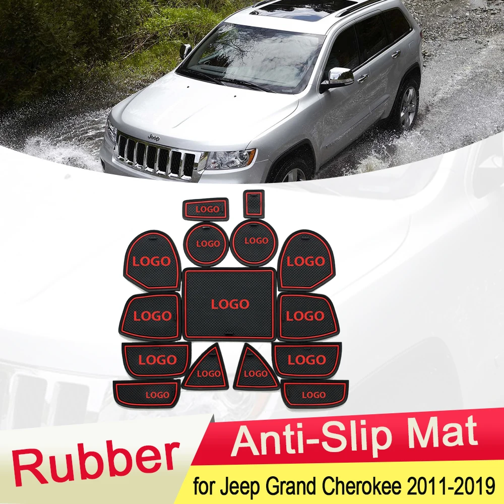 Для Jeep Grand Cherokee WK2 2011 ~ 2019 резиновый противоскользящий коврик для двери паз