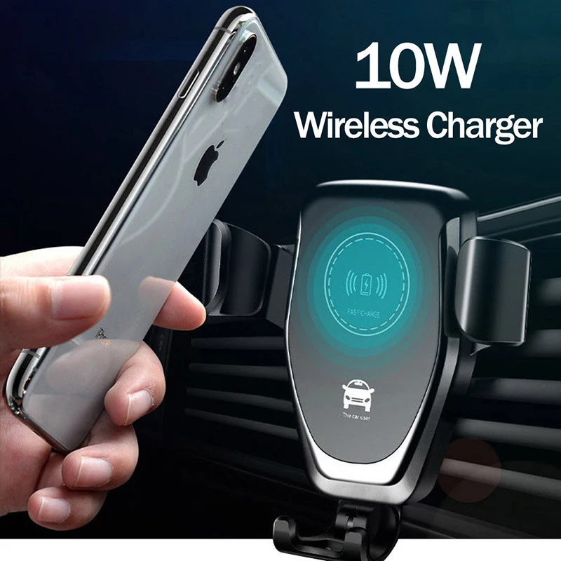 

New 10W Fast Charging Wireless Charger Car Phone Holder For iPhone 12 11 13 Pro Max 8 Plus XR Xs Samsung Inductive Charge Holder