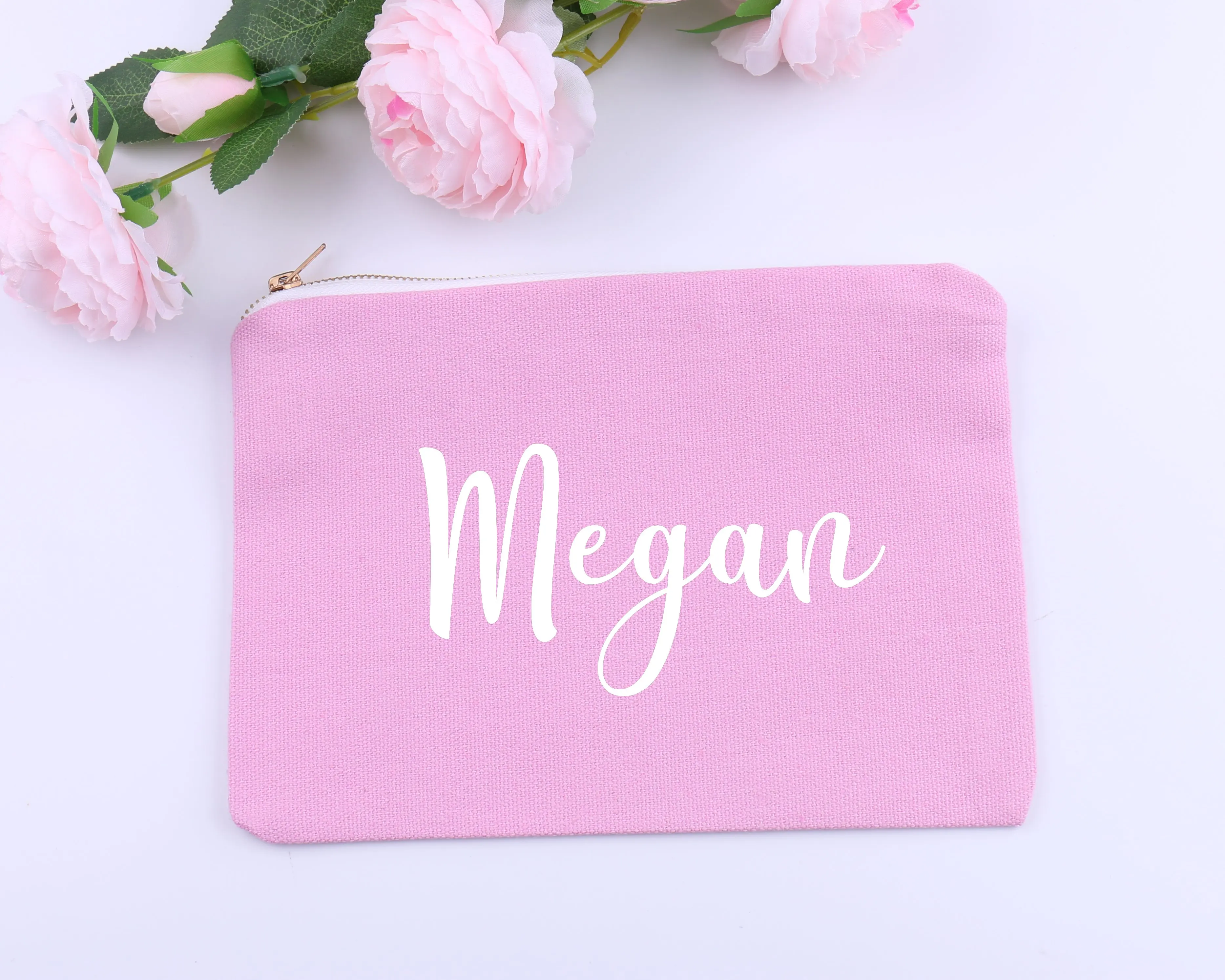 Индивидуальная сумка для макияжа подарок невесты холщовая косметическая