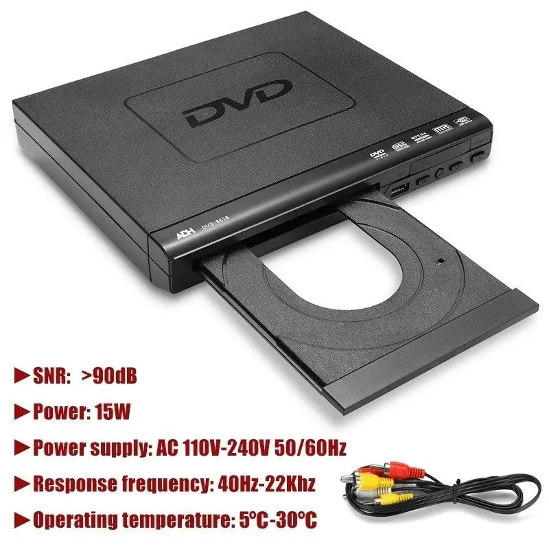 Горячий порт способный DVD плеер для ТВ поддержка порта USB компактный