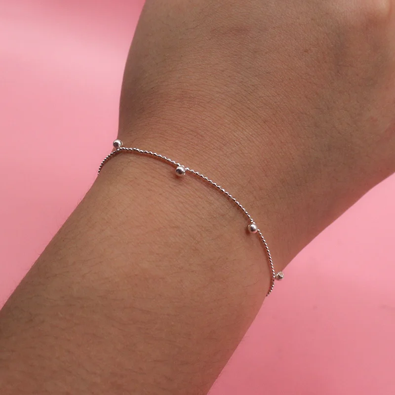 Trustdavis подлинный 100% Стерлинговое Серебро 925 пробы Гладкий женский браслет-цепочка