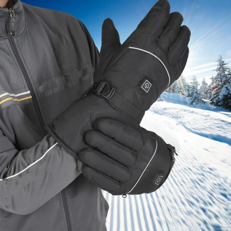 

Winter Ski Gloves Electric Heated Warm Gloves Temperature Hand Control Warmer for Skiing Cycling Riding Battery Powered