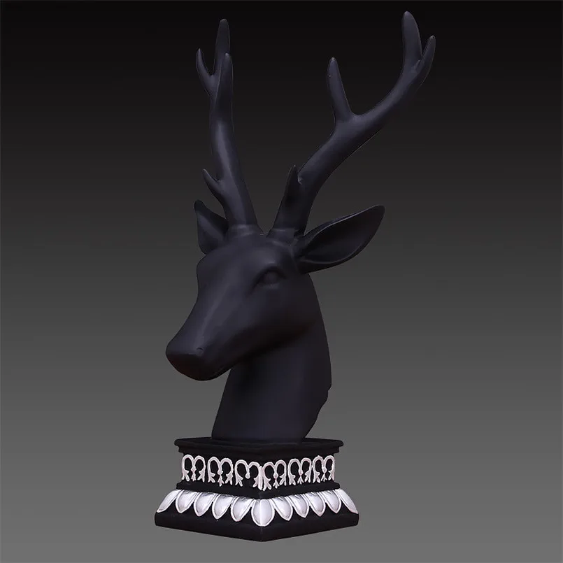 Геометрическая полимерная скульптура современная абстрактная черная статуя