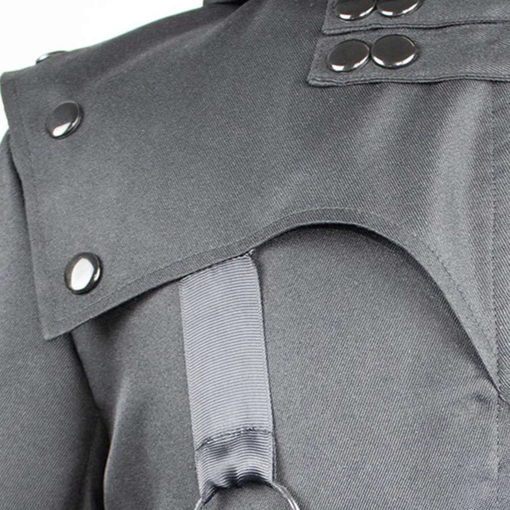 

Gothic S-5XL Men Trench Coat Halloween Plus Size Punk Casual Party Medieval Retro Costumes Autumn Thin Windbreaker Outwear New