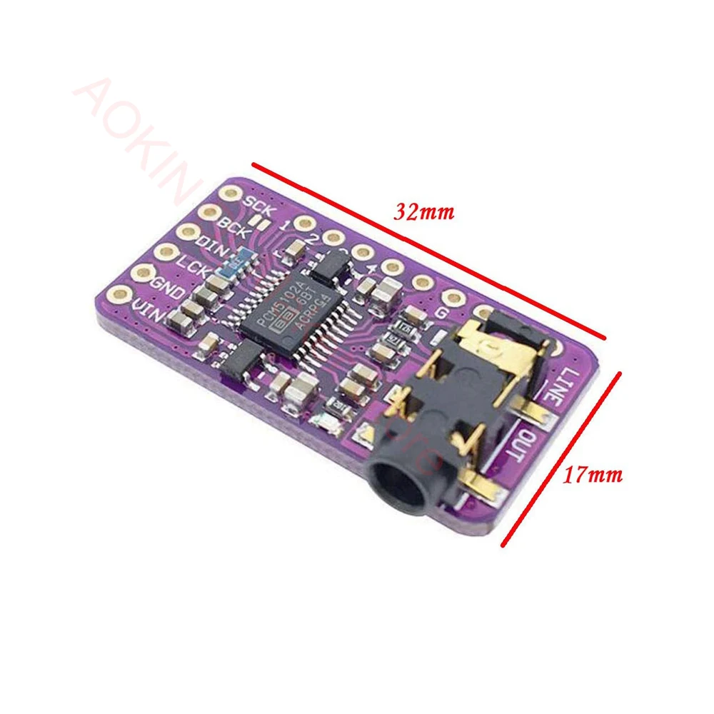 Плата DAC декодера интерфейса I2S PCM5102A модуль плеера для Raspberry Pi pHAT плата формата