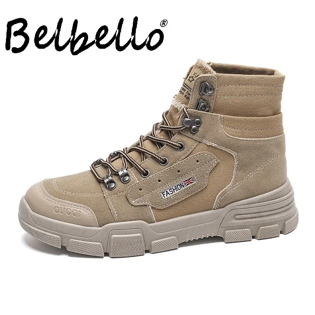 

2019 autumn new tooling boots wild England high men's shoes