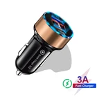 Автомобильное зарядное устройство 3 А со светодиодным дисплеем, быстрая зарядка для xiaomi mi10, redmi note 10, iphone 12 pro max, адаптер для автомобильного зарядного устройства с двумя USB-портами