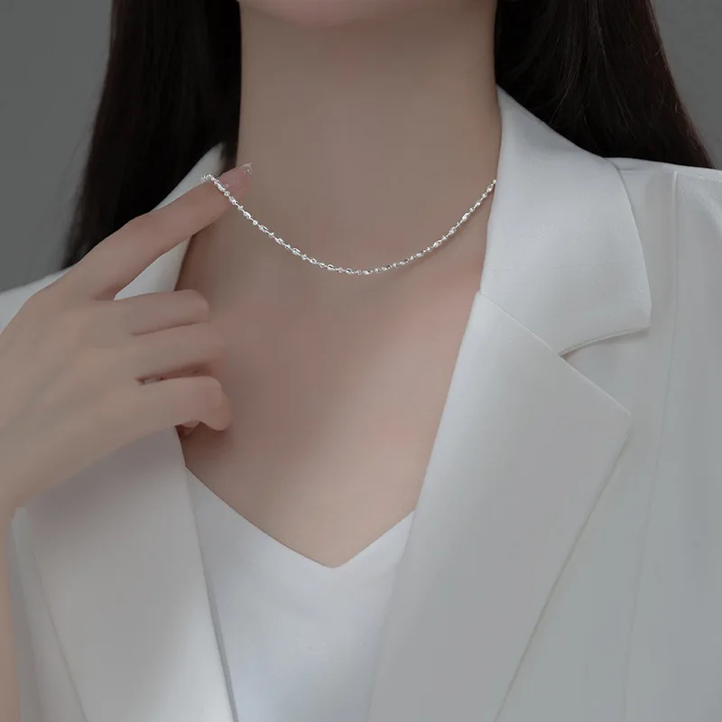 Оригинальная искусственная Серебряная резная овальная и круглая шариковая цепь