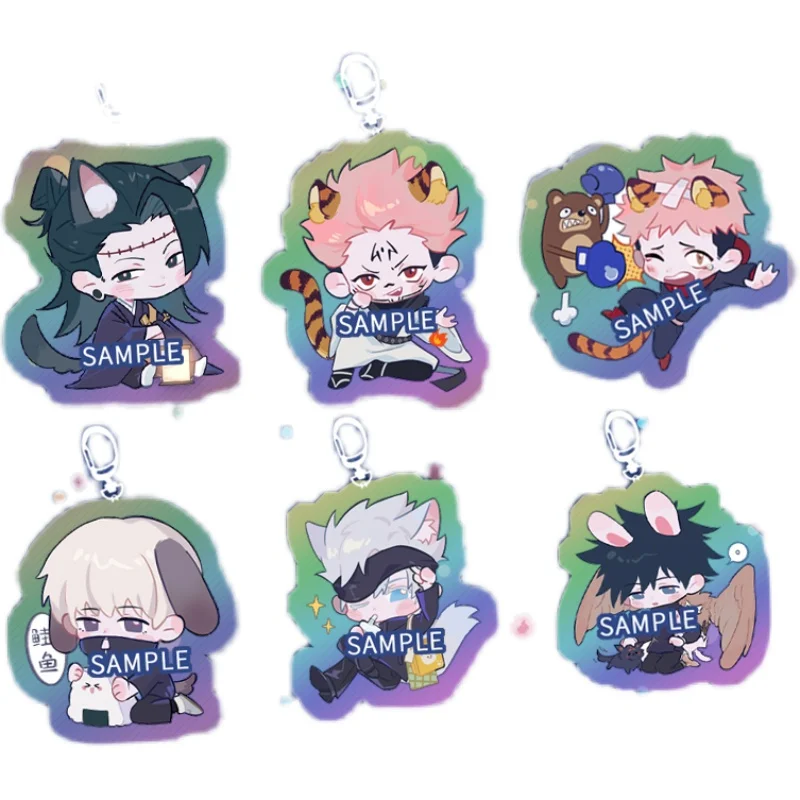

7 colour Anime Jujutsu Kaisen Yuji Itadori Cute Keychain Cosplay Cartoon School Bag Itabag Student Pendant Key rings Xmas Gifts