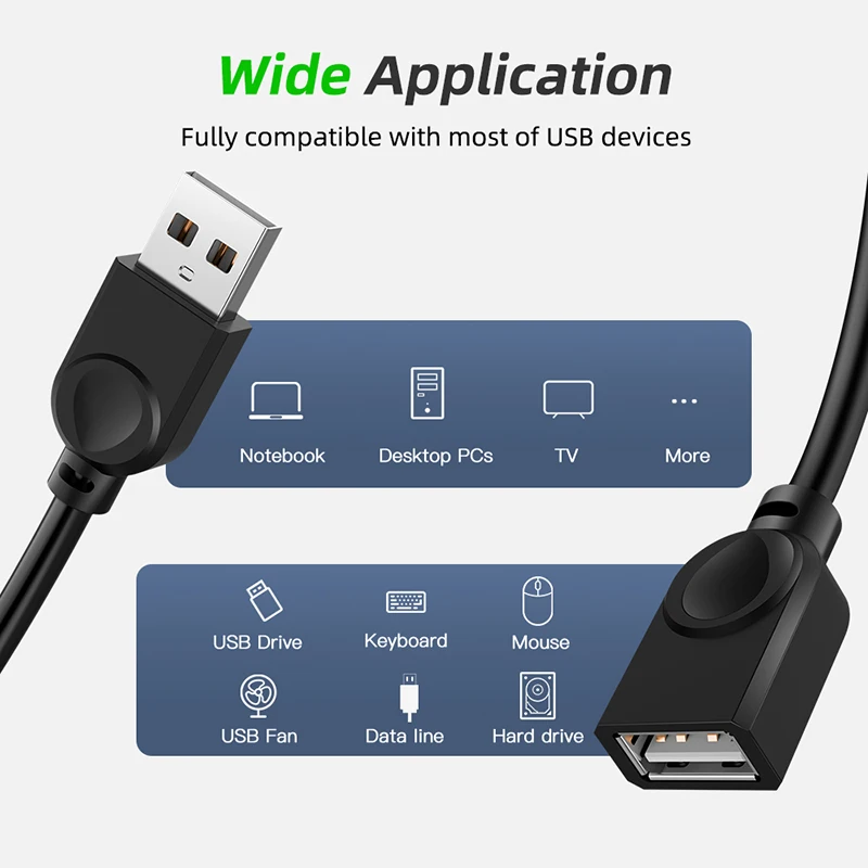 Кабель-Удлинитель USB 2 0 штекер-гнездо синий черный 1 5 м 3 | Электроника
